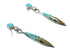 Multicolor Silver Native American Village Design Post Dangle Earrings WX79091